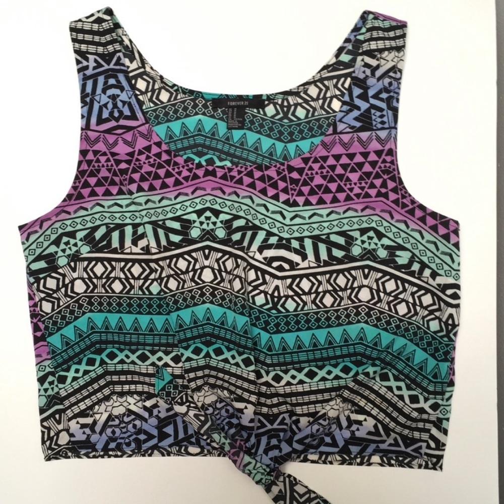 Crop Top Aztec Pattern Tank Top - Picture 5 of 8